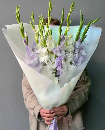 11 Белых Гладиолусов